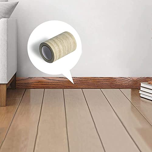 1Pc Wood Grain Tape - Wood Duck Tape 16 Feet/Roll - Realistic Wood Textured Furniture Repair - Grain Repair For Tables, Chairs, Baseboards, Windows, Floors, Home Decorative Light Grey Wood Color #TOP3