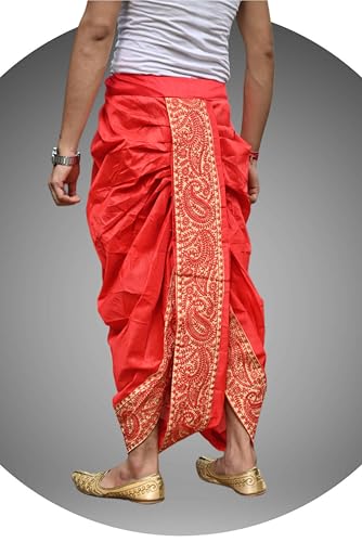 Image of Men's Ready to Wear Pant System MARWADI Embroidered Dhoti for Marriage, Party, Pooja, Festival etc. (GC009)