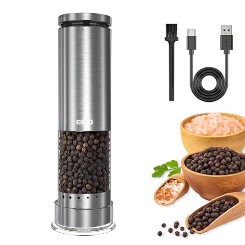 Electric Salt and Pepper Grinder Set Rechargeable, Automatic Salt...