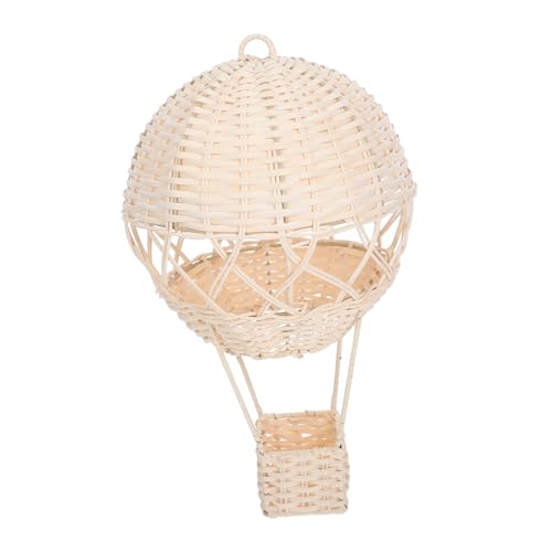 Unomor Handmade Rattan Woven Wall Art Hot Air Balloon Decorations Pendant Lamp Shade for Boys and Girls' Room Home Decor