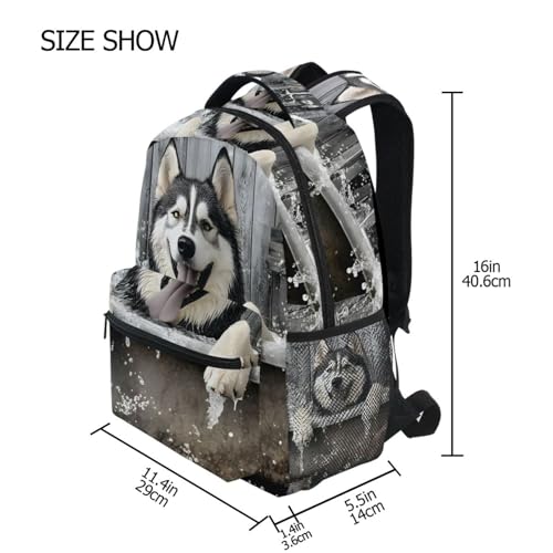 Husky Bathtub Vintage Backpack Daypack Shoulder Bag Book Bag Lightweight Back Pack 11.4 ×16 Inch4