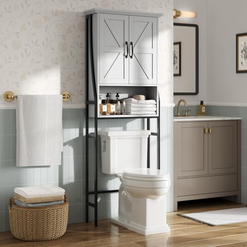 Over-The-Toilet-Storage-Cabinet-Over-Toilet-Bathroom-Organizer-with-Barn-Doors-Above-Toilet-Storage-Cabinet-Spacesaver-Rack-Behind-Toilet-Bathroom-Organizer-Over-The-Toilet-Storage-Gray Over The Toilet Storage Cabinet Over Toilet Bathroom Organizer with Barn Doors Above Toilet Storage Cabinet Spacesaver Rack Behind Toilet Bathroom Organizer Over The Toilet Storage Gray