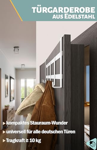 Menz Appendiabiti da porta 1.6cm, in acciaio inox