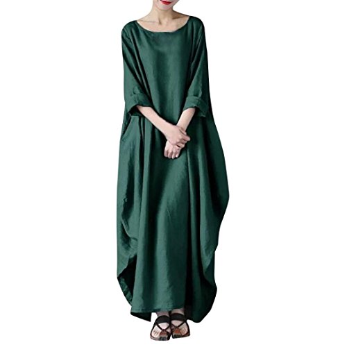 Preisvergleich Produktbild Goosuny Damen Lose Maxikleid Bodenlange Solid Beiläufig Baumwolle Lange Winterkleid Oversize Freizeit Winterkleider Langarm Lange Stylische Maxi Kleider Leinenkleid Hemdblusenkleid (,3XL)