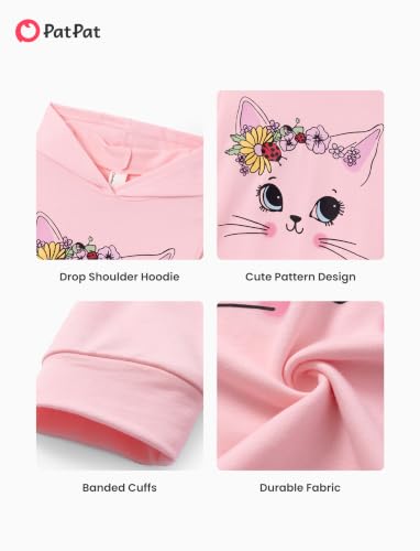 Image of PATPAT Girls 2 Piece Outfits Long Sleeve Hoodie and Leggings Clothing Set Outfits for Girls 4-12Y Fall /Winter Outfits