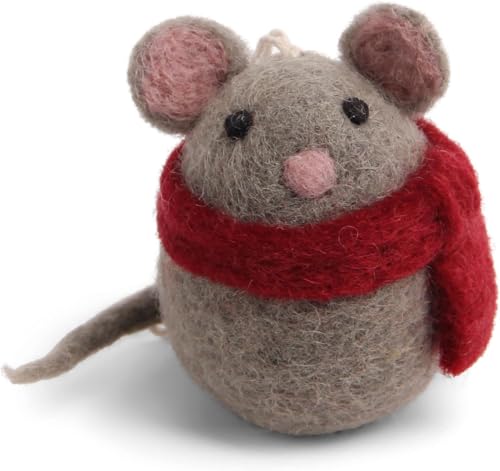 Weihnachtsanhänger Baumschmuck Maus mit Schal Filz