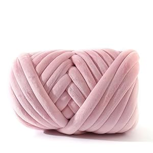 UDORIC チャンキーニット 毛糸 極太毛糸 ふわふわ編み糸 北欧 DIY 25～30mm 太い芯糸 毛布 肩掛け 寝具 ペットハウス ひざ掛け DIY手編みロープ 帽子 セーター クッション 多機能 編み物用 手芸 秋冬糸 防寒対策 丈夫 綿糸 洗濯可能 (淡色, 250g)" 