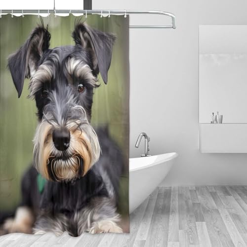 Rideau de douche schnauzer en polyester 183x183 cm avec 12 oeillets - 4