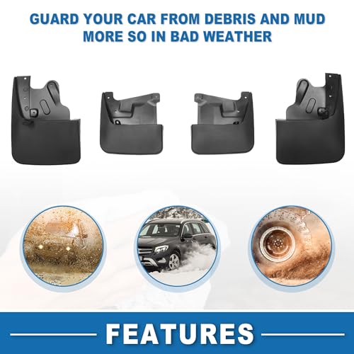 Image of Mud Flap Splash Guard with Mount Accessories Front & Rear Side Mud Guard for Toyota Tundra 2022 2023 2024 Pickup (Set of 4)