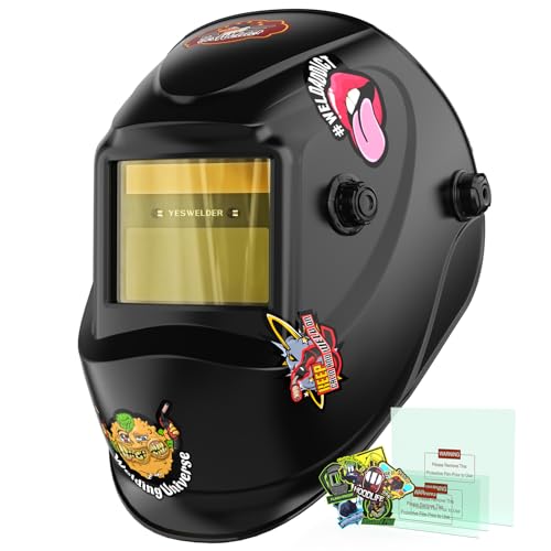 Image of YESWELDER Auto Darkening Welding Helmet, Blue Light Blocking, 1 /1 /1 /1 True Color Solar Powered Welding Hood with 2 Arc Sensors, Wide Shade 3.5 /9-13 Welder Mask for TIG MIG ARC and Grind