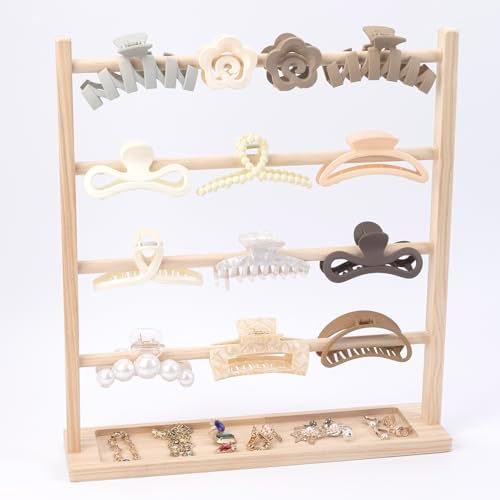 OAOLEER Large Claw Clip Organizer Holder, Hanging PVC Hair Clip Organizer Box