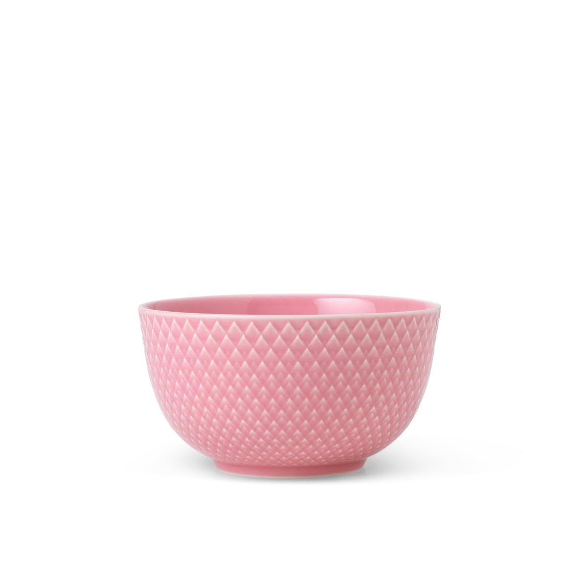 Lyngby Porcelæn Rhombe coupe haut de gamme en porcelaine rose véritable 11 cm
