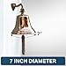Solid Brass Wall Mounted Ship Hanging Bell for Reception, School, Outdoor,Indoor, Dinner & Chruch - 7 Inch by The Metal Magician