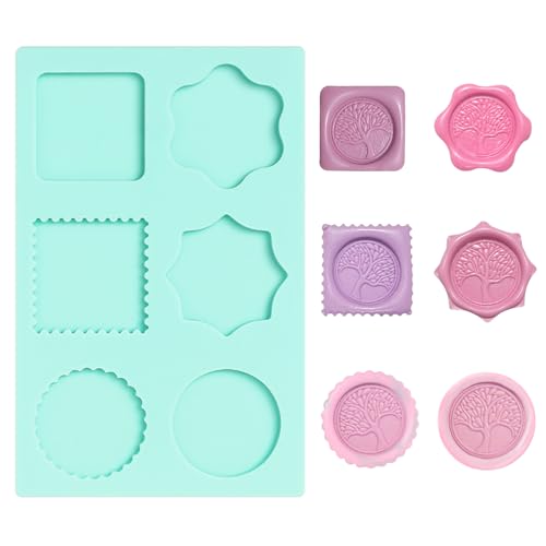 Wax Seal Stamp Moulds, Wax Seal Silicone Mould for 1 Inch Wax Seal Stamp, Round/Eight-Pointed Star, for Wedding Invitations Scrapbooking Envelopes Cards Gifts Wine Packaging (Blue) Wax Seal Stamp Moulds, Wax Seal Silicone Mould for 1 Inch Wax Seal Stamp, Round/Eight-Pointed Star, for Wedding Invitations Scrapbooking Envelopes Cards Gifts Wine Packaging (Blue)