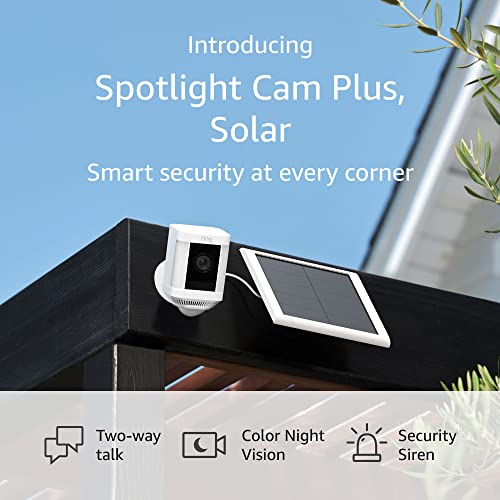Introducing Ring Spotlight Cam Plus, Solar | Two-Way Talk, Color Night Vision, And Security Siren (2022 Release) - White #TOP5