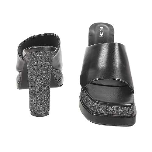 Image of Mochi Women Chunky High Heel Fashion Slip-on Sandal
