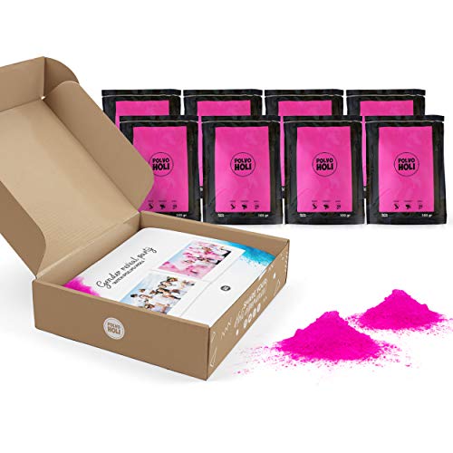 POLVO HOLI - Pack Baby Shower - Revela el Sexo del bebé. (Rosa)