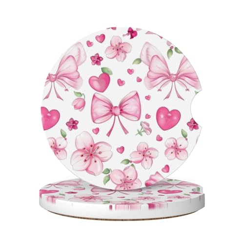 2 piezas posavasos absorbentes para auto color rosa