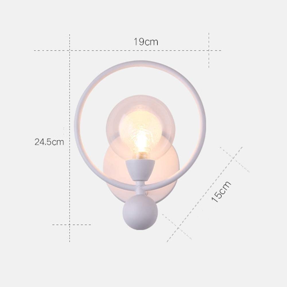 Creativo Anello Bianco Decorazione in Metallo Lampada da Parete semplicità Moderna Ristoranti Lampada da Parete per Interni Comodino Soggiorno Cucina Sala Studio Corridoio Sconce G9