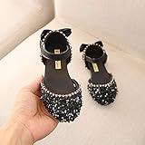 Material de la suela: goma Sandalias para niñas de verano niños bebé niñas Bowknot l Princess sandalias de boda #TX4, negro, 13.5