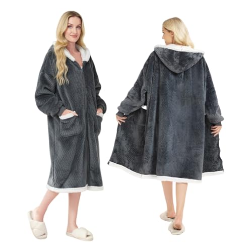 FEELJAM Decke mit Ärmeln und Kapuze, Kuscheldecke Hoodiedecken...