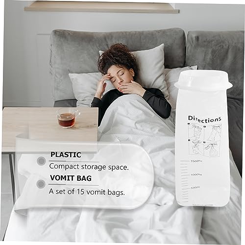 Healeved 15 Unidades Acessórios De Viagem Saco De Vômito Sacos De Doente Artigos De Viagem Descartáv