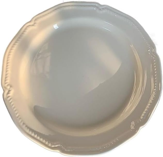Dinner Plates Off White Retro Dining Plate Ceramic Flat Plate Minimalist Disc Dessert Plate Dinner Fruit Plate Salad Plate Household Dining Plate