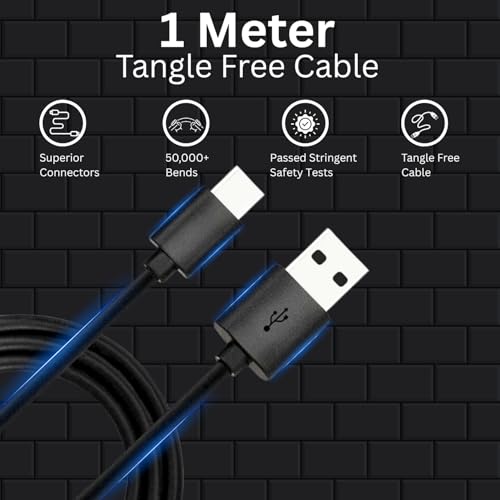 Image of Umake USB-A to Type-C Cable, 67W HyperCharge & Turbo Charge Support, High-Speed Data Sync, Durable, Compatible with Redmi Note 13 /12 /11 Pro /Poco X5 /X4 /M5 /M4