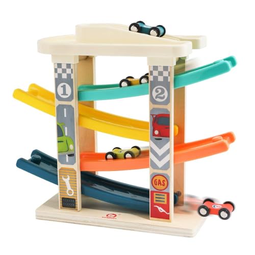 TOP Bright Wooden Car Ramp Toy