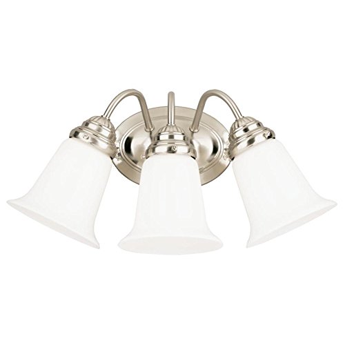 Westinghouse 6649700 Three-Light Interior Wall Fixture, No Size, Brushed Nickel