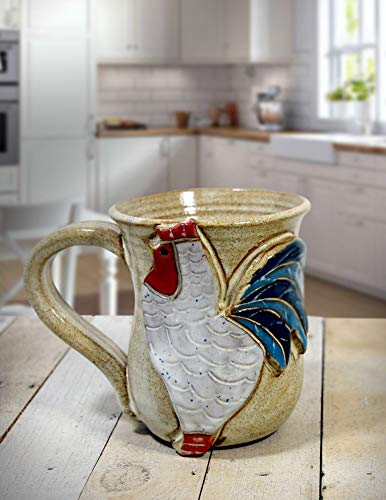Mug de cerámica con gallo tallado 14 oz miniatura 3