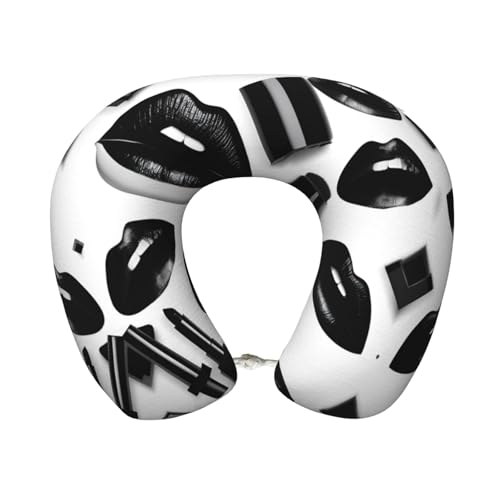Almohada de viaje de espuma viscoelástica negra miniatura 1
