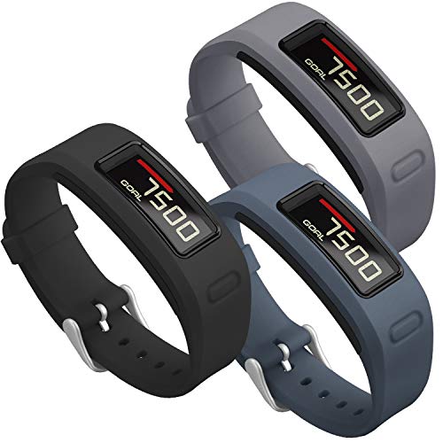 SKYLET Compatible with Garmin Vivofit Bands, Soft Silicone Replacement Sport Wristands Compatible with Garmin Vivofit 1 with Metal Buckle Men Women (No Tracker)