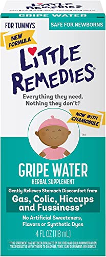 Image of Little Remedies Gripe Water for Babies, With Chamomile, for Baby Gas Relief, No Alcohol or Artificial Dyes, 4 Fl Oz, Pack of 6