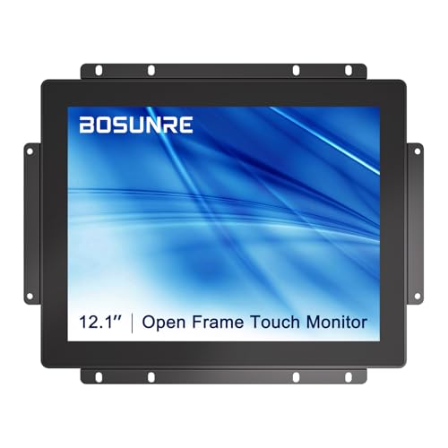 Image of 10-Point Multi-Touch Industrial Display 1024x768, 12.1 Inch Open Frame Capacitive Touch Screen Monitor, IP65 Front Waterproof Multi-Touch LCD Display with HD-MI VGA Ports