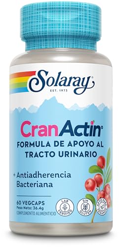 SOLARAY® CranActiN® (Arándano rojo) .60 VegCaps Concentrado de arándano rojo con vitamina C. Sin gluten. Apto para veganos.