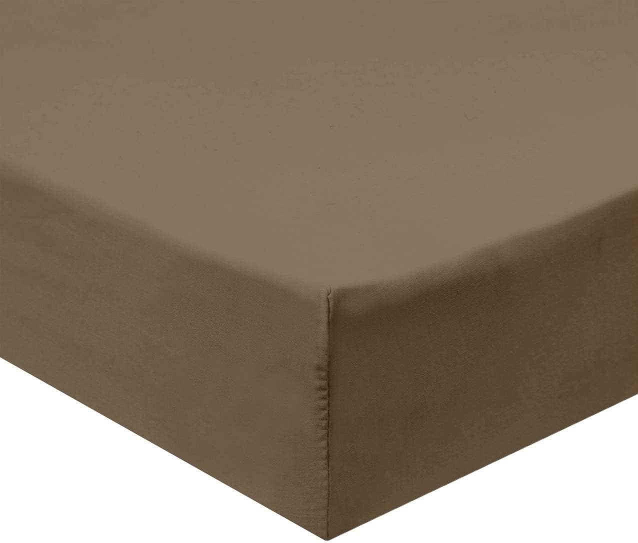 Split King Fitted Sheet for Adjustable Bed, 2-Pack Twin XL Fitted Bottom Sheets Only, 400 Thread Count 100% Cotton Fitted Sheet Taupe, Split King Fitted Sheet Fit Upto 16" Deep Mattress
