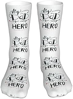 883 Compression Socks Happy Father'S Day Athletic Socks Non Slip Crew Socks Comfort Sports Socks For Hiking Trekking Walking 40cm