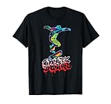 Buntes Graffiti-Skateboard-Design. Ideal für Kinder und Erwachsene, die Kickflip Skateboard-Tricks, Extremsportarten, Sportfans lieben
