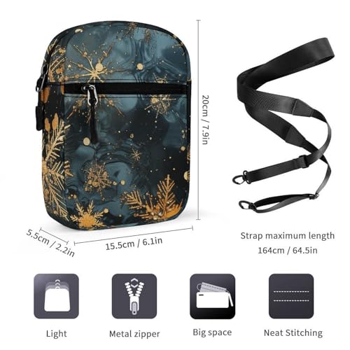 Satchel Tote Bag Messenger Bag Snowflake Pattern Printed Mini Sling Bag Purse Suitable for Work Travel2