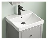 MEJE 20 x18 Inch Small Bathroom Vanity Top Sink, European Rectangular Ceramic Vessel Sink with Overflow, One Hole, Vanity Sink Only, Glossy White (Faucet & Cabinet Not Included)
