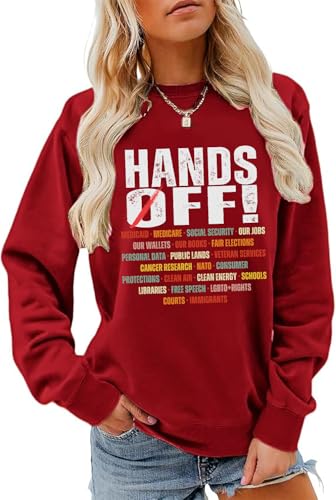 Hands Off Protest Sweatshirt Hoodie Shirt Unisex Hands Off Protest Social Security Sweatshirt Long Sleeve