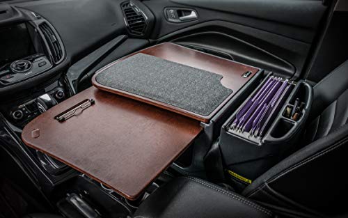 Image of AutoExec GripMaster Car Desk for Your Vehicle Workstation and Mobile Office, Mahogany with 400 watt Power Inverter