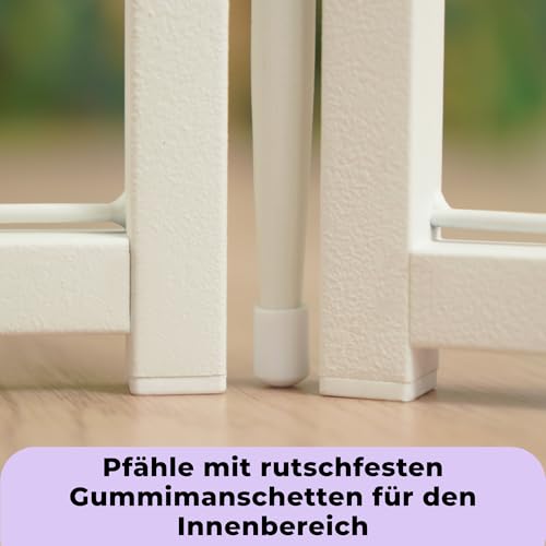SunsGrove 8-teilig Welpenauslauf 80cm Hoch, Rutschfester Hundestall für drinnen mit 1 Türen, Anti-Rost Hundezaun, Automatische Verriegelung, Weiß