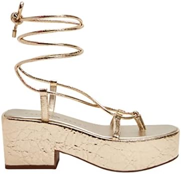 Katy Perry Women's The Busy Bee Lace Up Heeled Sandal, Gold, 9 | Image 5