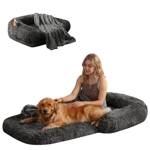 Foldable Human Dog Bed for Adult, Orthopedic Memory Foam Large Pe...