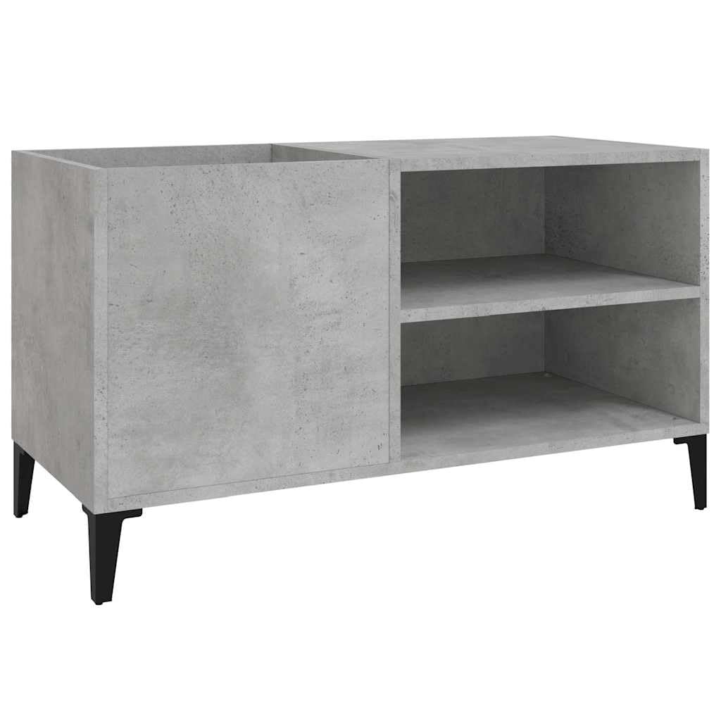 Armadietto per dischi LP grigio cemento, 84,5 x 38 x 48 cm | Robusto scaffale in vinile grigio cemento per il soggiorno, ideale come tavolo per giradischi e per riporre LP