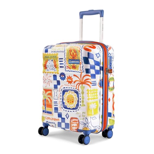 Image of uppercase Holidaze Cabin Printed Trolley Bag with TSA Lock, Anti-Theft Zippers and Double Wheels, Durable Design for Travel, Suitcase for Men & Women