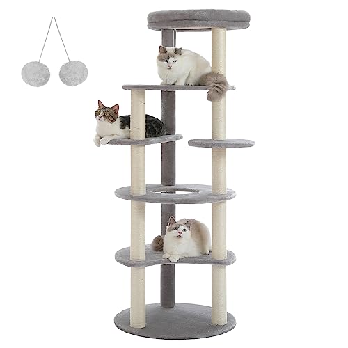 Árbol para gatos PETEPELA 61 pulgadas con postes para rascar miniatura 1