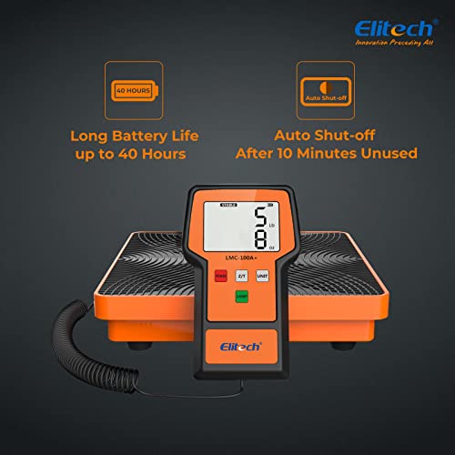 Elitech 100 kg Kältemittelwaage – Hohe Präzision ±0,05%, Tragbare Ladewaage mit mehreren Einheiten, geeignet für HLK, Wärmepumpen und Kfz-Klimaanlagen